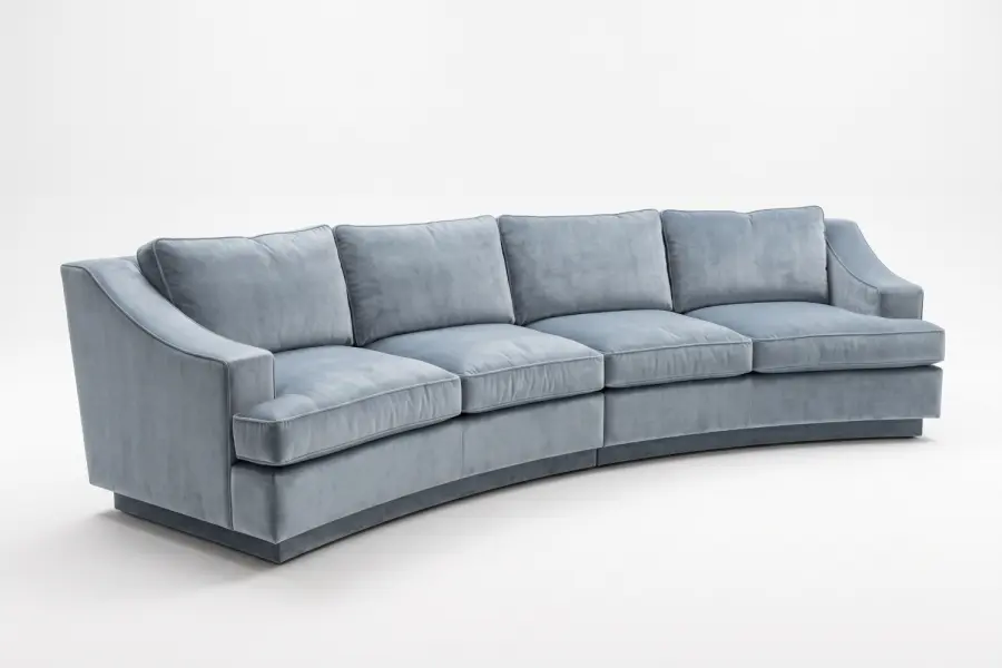 Bolsena Curves Sofa - custom curved sofas with plinth bases over 10 feet long