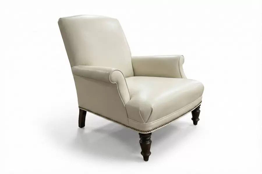 Douglass Chair - Upholstered Club chair with nail trim 