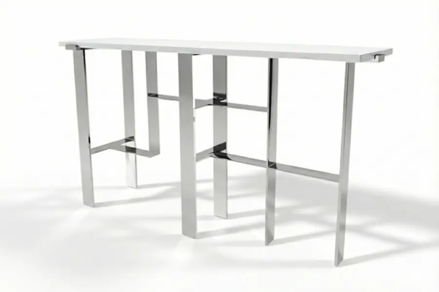 Eleanor Marble Console Table - Eleanor Marble Console — Custom Steel & Stone