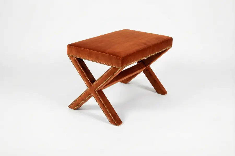 Elmwood Ottoman Stool - Elmwood Bespoke X-Frame Ottoman Stool