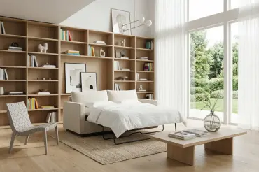 Our very versitile and elegant Chelsea Sofabed in a bright livingroom
