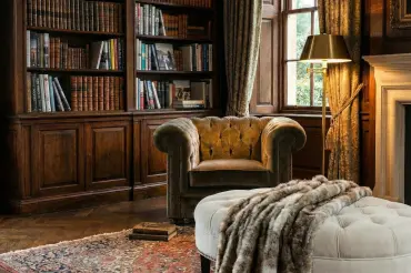 English Oval Ottoman 