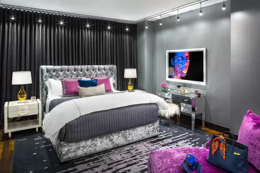 A truly striking bespoke version of our Oliver bed by Rona Landman