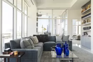 The chelsea sectional featuring cut velvet, deep seating, and plush cushions, combining modern elegance with inviting versatility