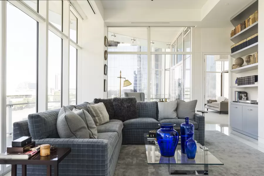 The chelsea sectional featuring cut velvet, deep seating, and plush cushions, combining modern elegance with inviting versatility