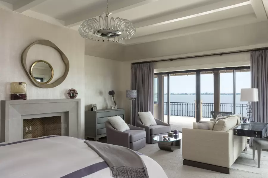 The bartell chairs act as anchors and wonderful seating to enjoy the amazing waterviews.