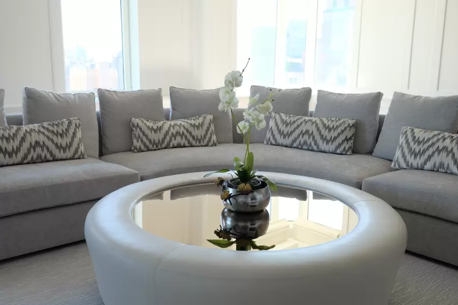 A new take on this vine ottoman-table. Completely custom made to fit the curve of our Beekman sofa. 