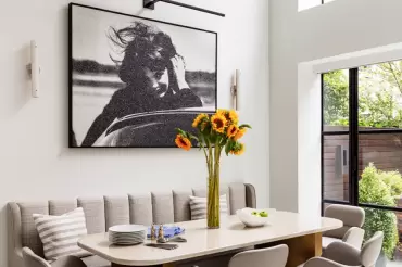 Unparalled dining comfort and exceptional space saving with our custom channeled back, dining banquette.