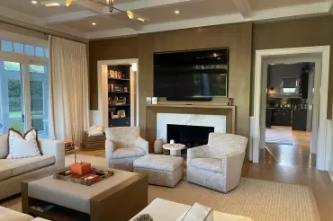 Our dupont chairs in this modern and sophisticated family room.  