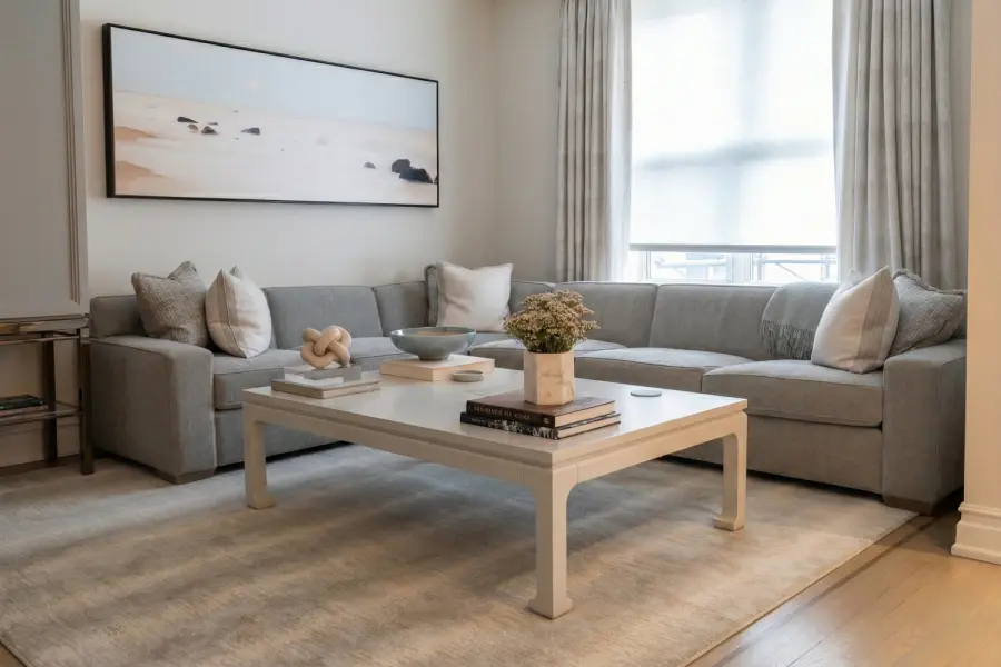 Our Whitehall Sectional Sofa in a cozy Upper West Side family room. 
