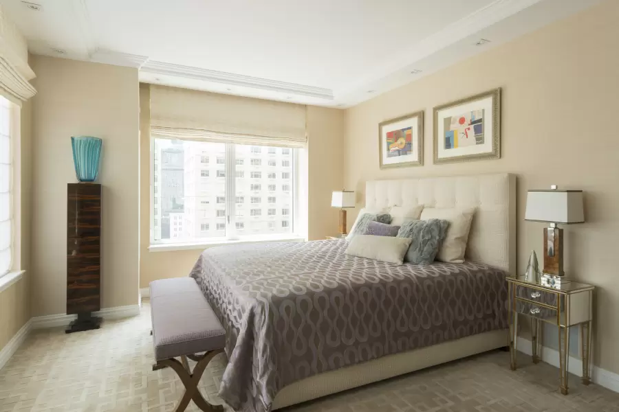 The classic square tufted Jefferson bed. Here custome mde without the foot-board