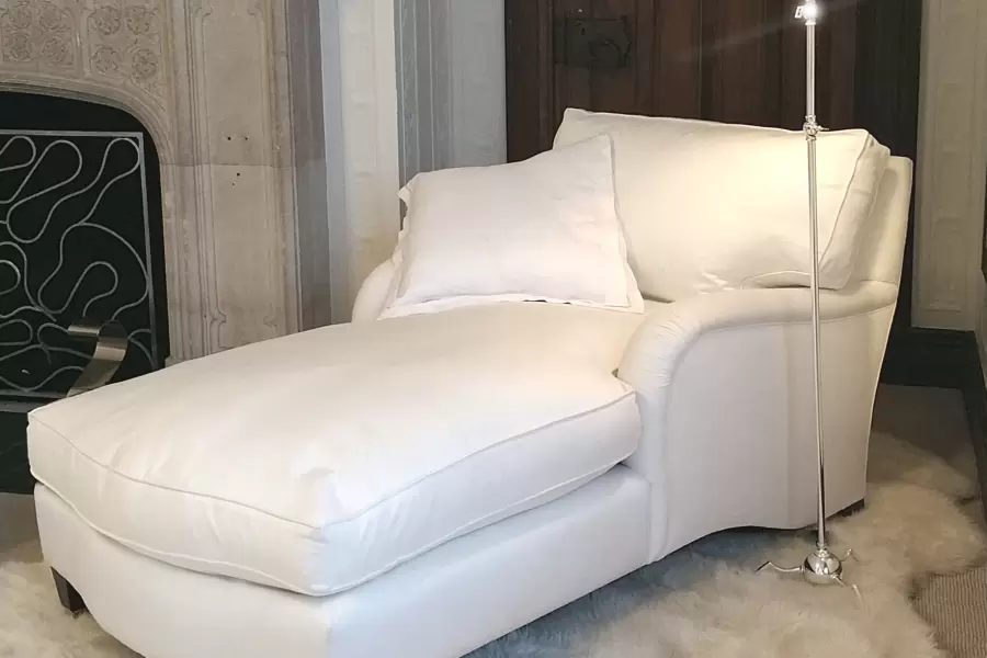 Our Bridgewater arm style St. Marks chaise,always elegant and sophisticated. 