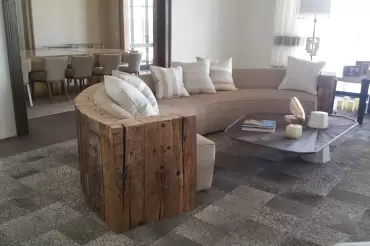 Built with reclamed elm timber, this sofa is a showstopper! 