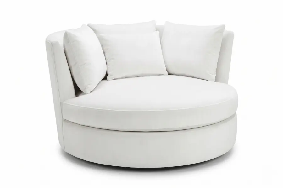 Giostra Cuddling Chair - round chair and 1/2 Custom round swivel chair.