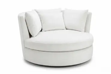 A great chair for 2 that swivels and can be covered in any material imaginable. Perfectly suitable for primary bedroom suites, Livingroom or family rooms. 