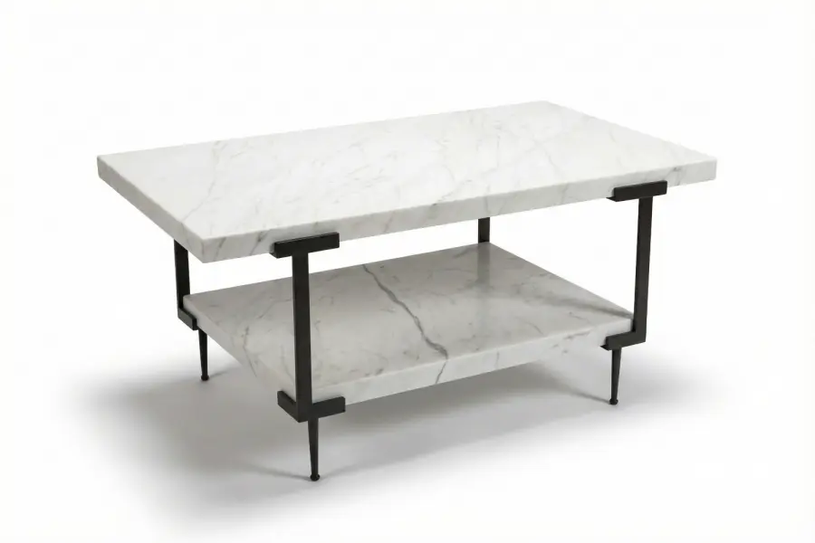 Luna Coffee Table - Luna Coffee Table — Marble & Bronze