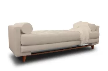 Discover the Monroe Daybed by BESPOKE by Luigi Gentile. A button-tufted, solid wood daybed that doubles as a chaise, customizable to your specifications.