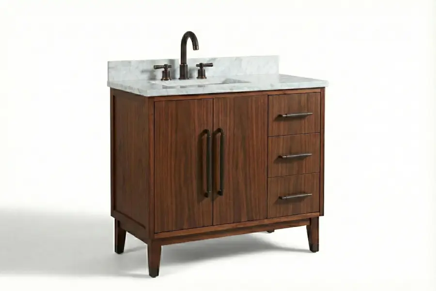Noce Classico Single Vanity - Noce Classico — Custom Luxury Vanity