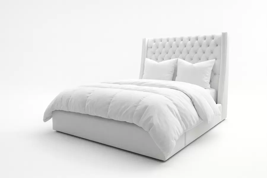 Oliver Wing Bed - Oliver Wing Bed – Custom Upholstered Wingback Bedframe