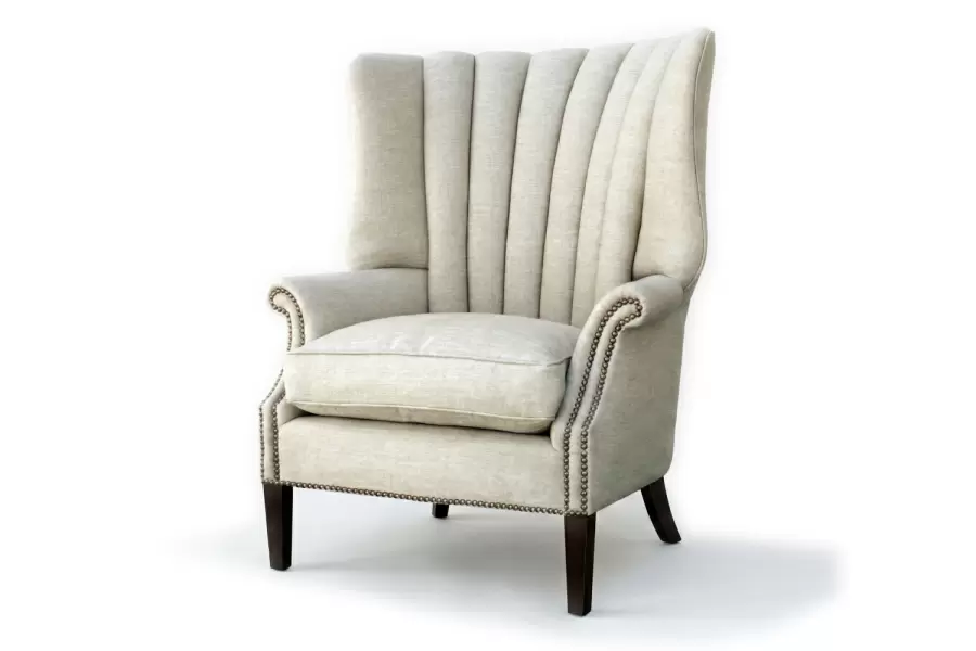 Rector Chair - Custom Vertical Channeled Upholstered chair