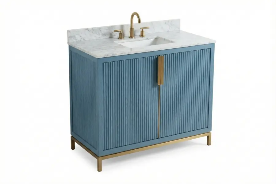 Reed Bathroom Vanity - Reed Vanity — Custom Fluted Bath Design
