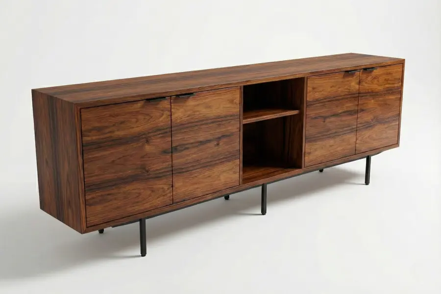 Rhythmic Figured Breakfront - Rhythmic Breakfront — Custom Figured Wood