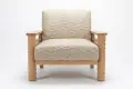 Thumbnail Image - custom wood framed club chair in white oak and upholstery