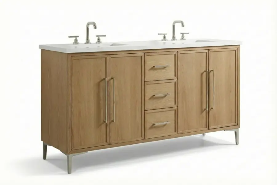 Rovere Vanity - Rovere Double Vanity — Custom Modern Bath