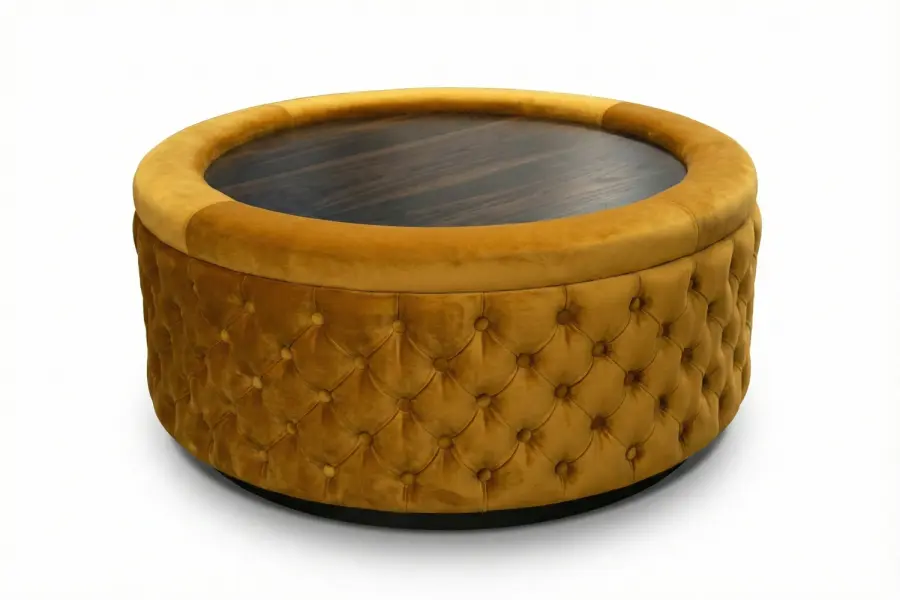 Vine Ottoman Table - Vine Bespoke Round Ottoman Table