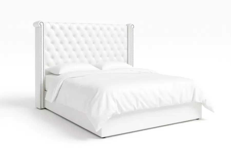 Walker Bed - Walker Bed — Tufted Elegance with Architectural Detail