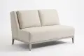Thumbnail Image - Custom tight seat loveseat with tapered wood legs and rail